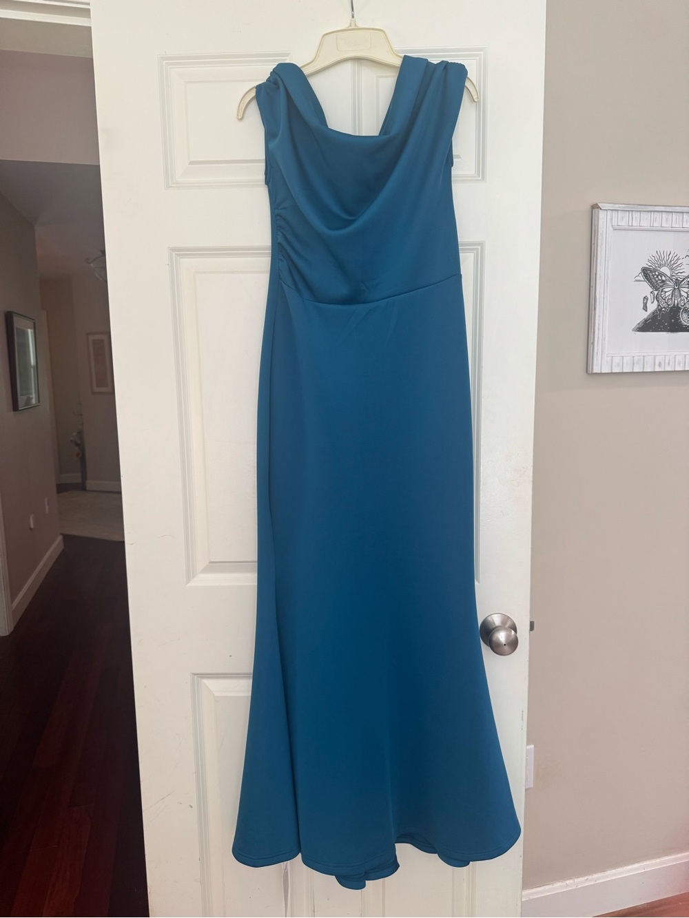 NWT Teal One-Shoulder or V-Neck OYS Evening Gown